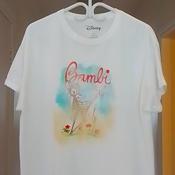 Disney's Bambi White Cotton T-shirt-Size US L - Picture 1 of 4